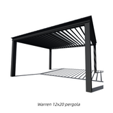 Warren 12x20 garden pergola with louvered roof outdoor waterproof